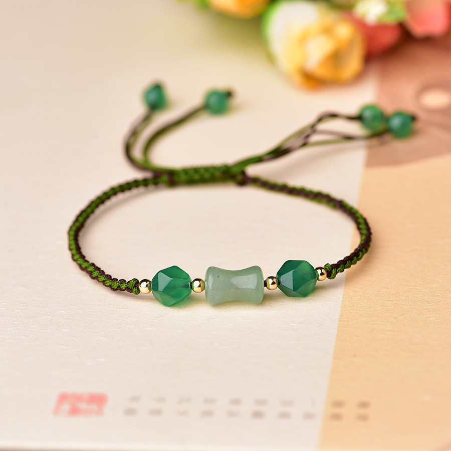 Beading - Bransoletki z zielonych, naturalnych jadeitowych koralików,