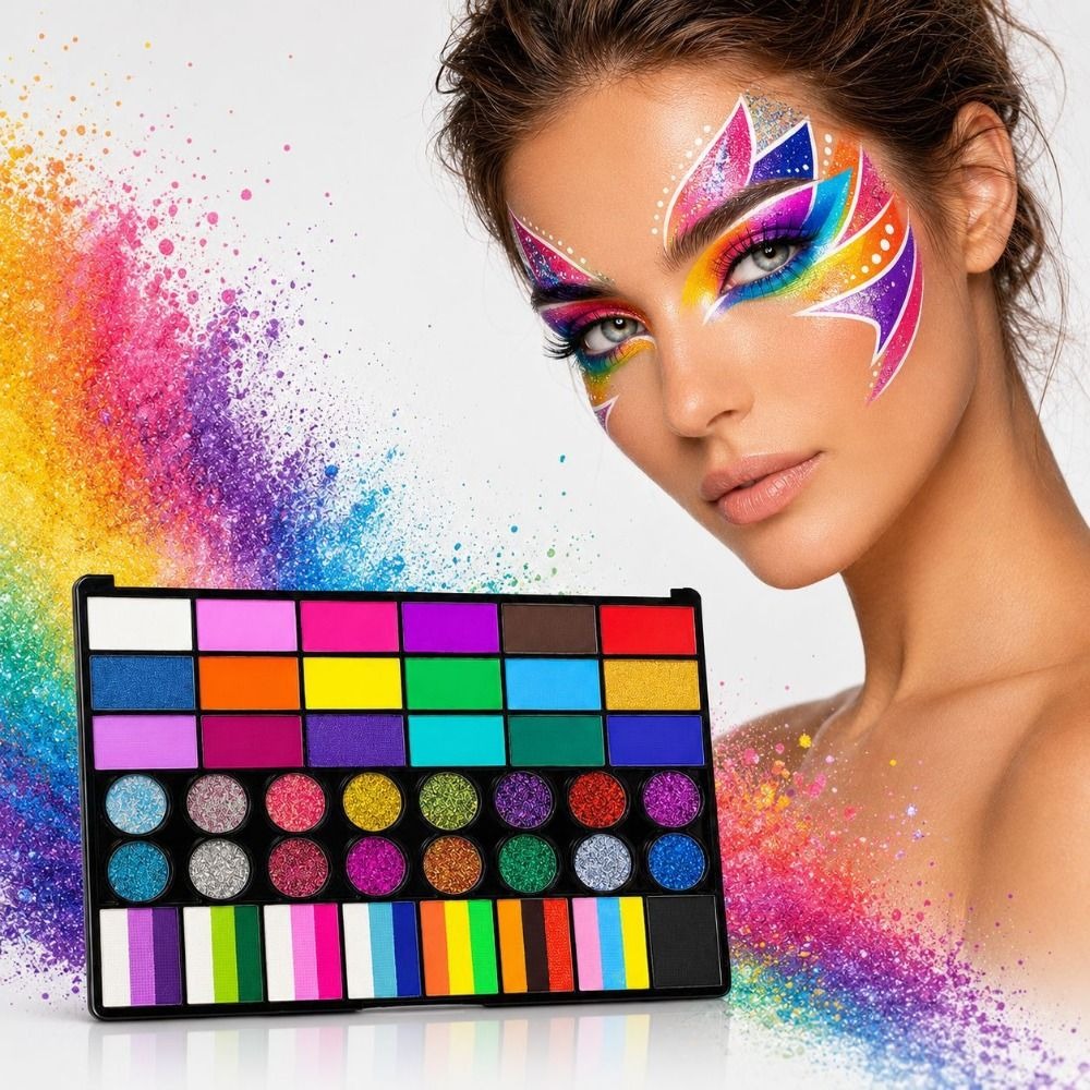 Watercolor Paint Set Solid Pigment - Zestaw 42 farb akwarelowych, żywe kolory,