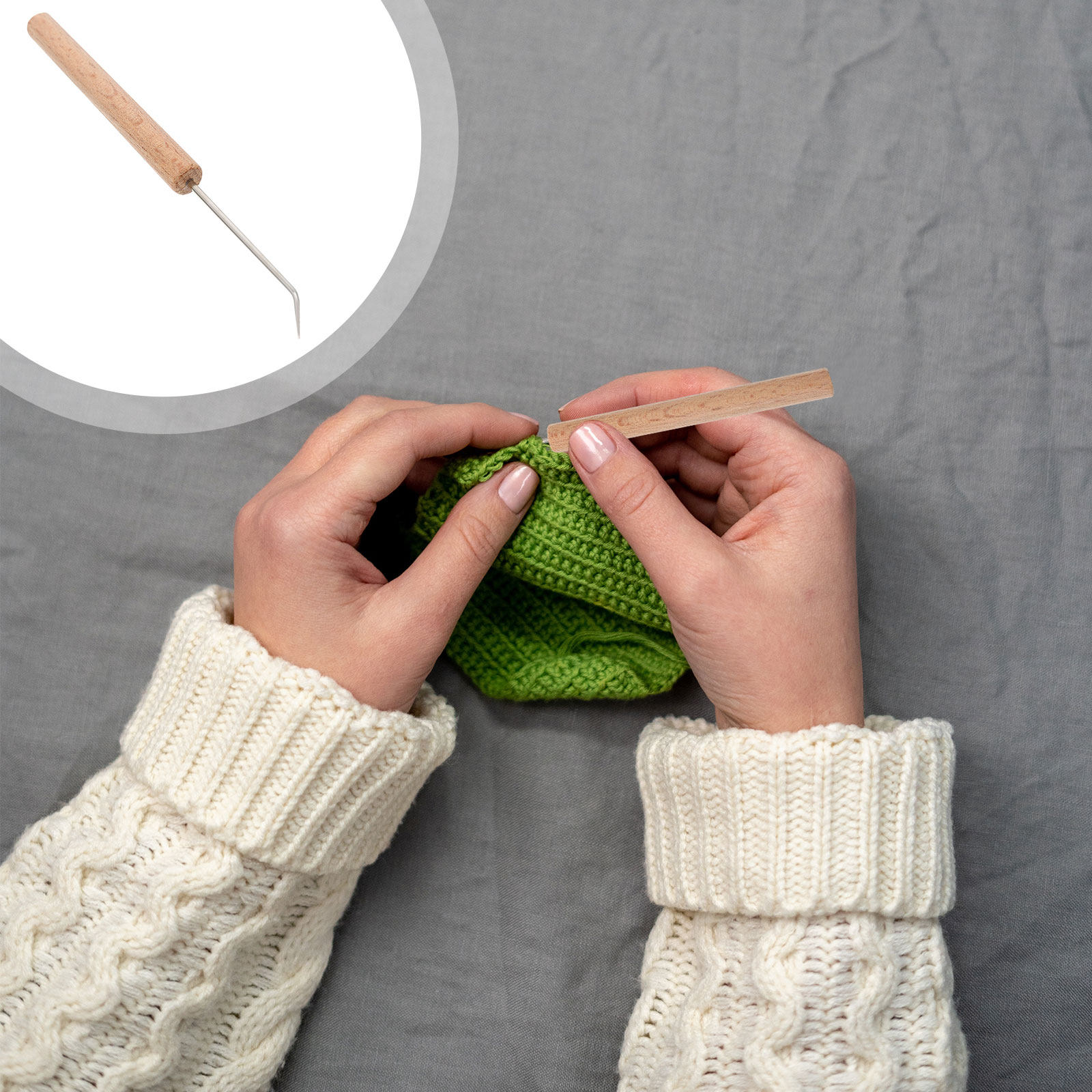 Wooden Crochet Hooks Ergonomic Handle - 1 szt. Zestaw wysokiej jakości drewnianych