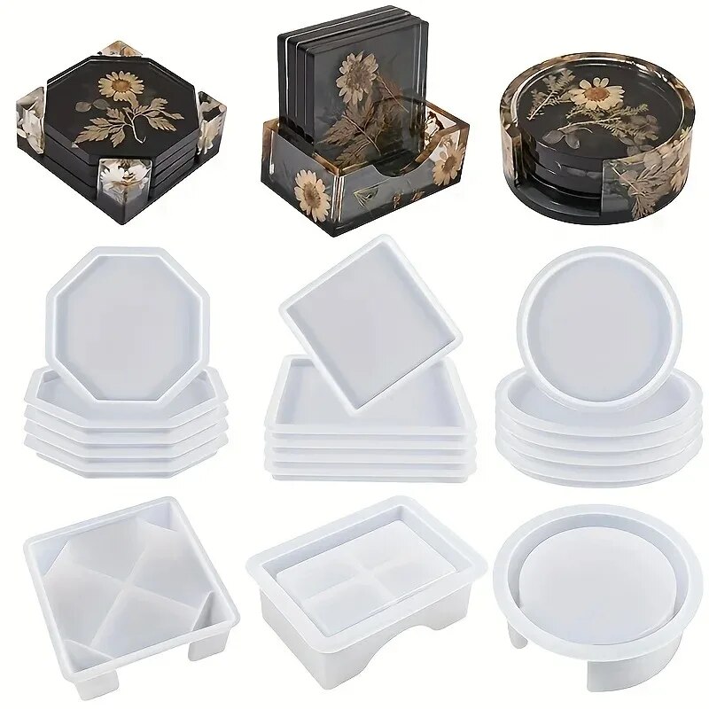 Silicone Epoxy Resin Molds Set - Zestaw form do żywicy Coaster zawiera