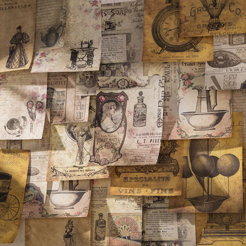 60 sztuk naklejki w stylu vint – Vintage Junk Journal Scrapbooking Paper recenzja i cena