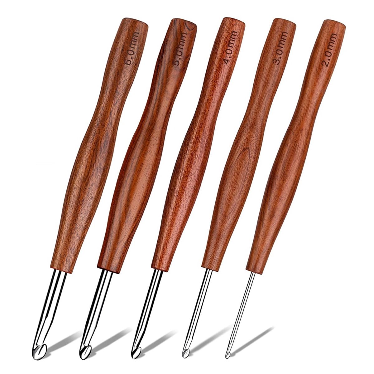 AT16 5 szt. Szydełka do robóte – Wooden Crochet Hooks Ergonomic Handle recenzja i cena
