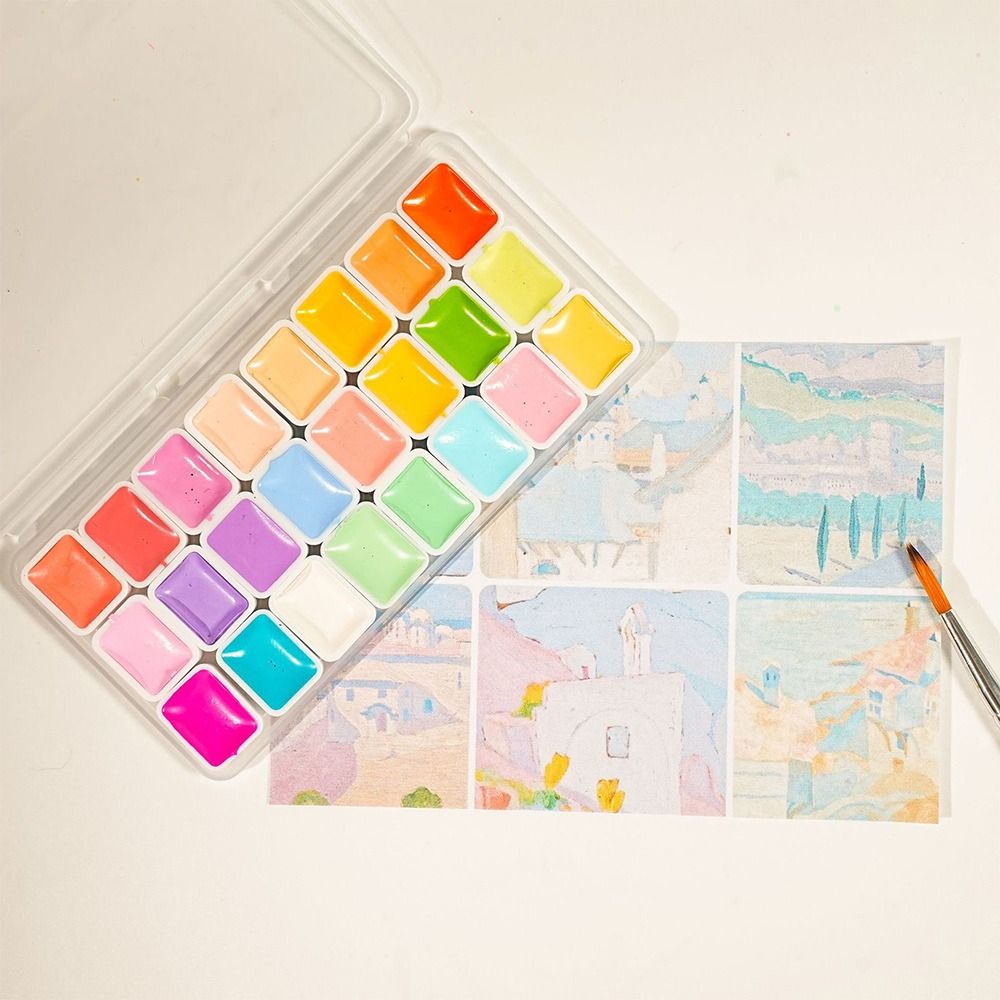 Zestaw farb akwarelowych 24 ko – Watercolor Paint Set Solid Pigment recenzja i cena