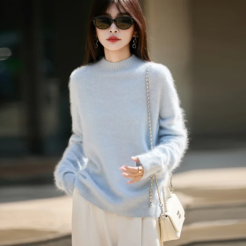 Damski puszysty sweter z wysok – Embroidery recenzja i cena