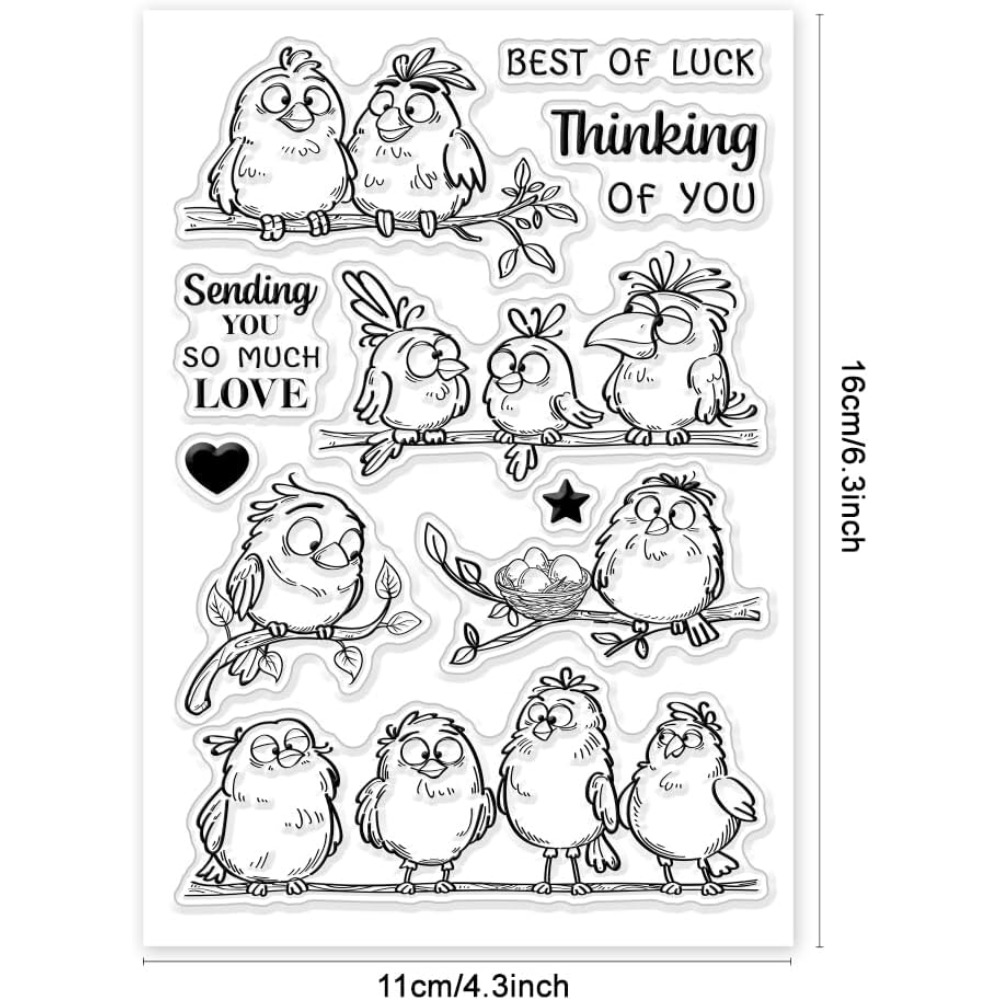 Zabawne Ptaki Gałęzie Przezroc – Clear Silicone Stamps For Card Making recenzja i cena
