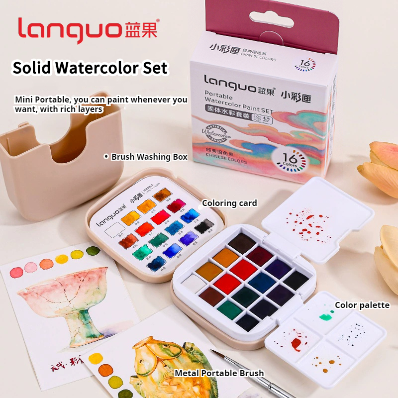 Zestaw farb akwarelowych Langu – Watercolor Paint Set Solid Pigment recenzja i cena