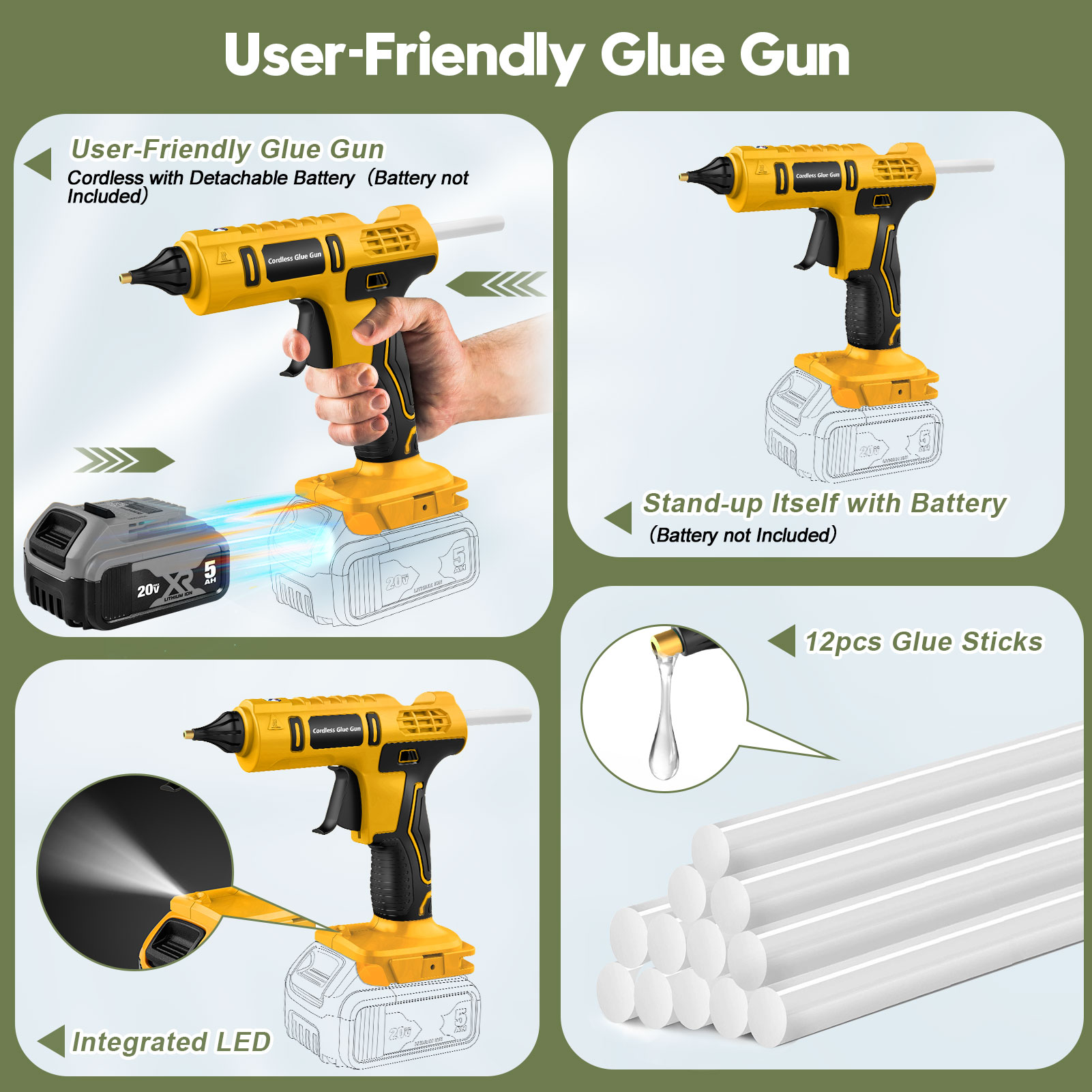 Bezprzewodowy pistolet do klej – Hot Melt Glue Gun Cordless recenzja i cena